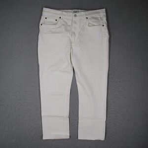 Agolde Riley Crop White High Rise Straight Leg Jeans A056C-1085 Size 32